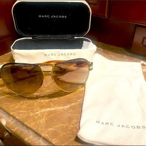 Marc Jacobs Unisex Gold MJ129 Aviator Sunglasses